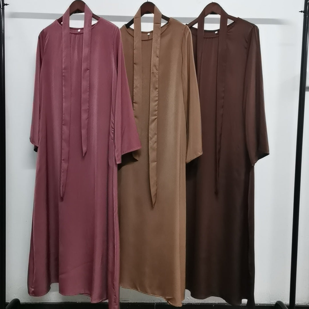 Women's Round Neck Bell Sleeve Abaya Dress