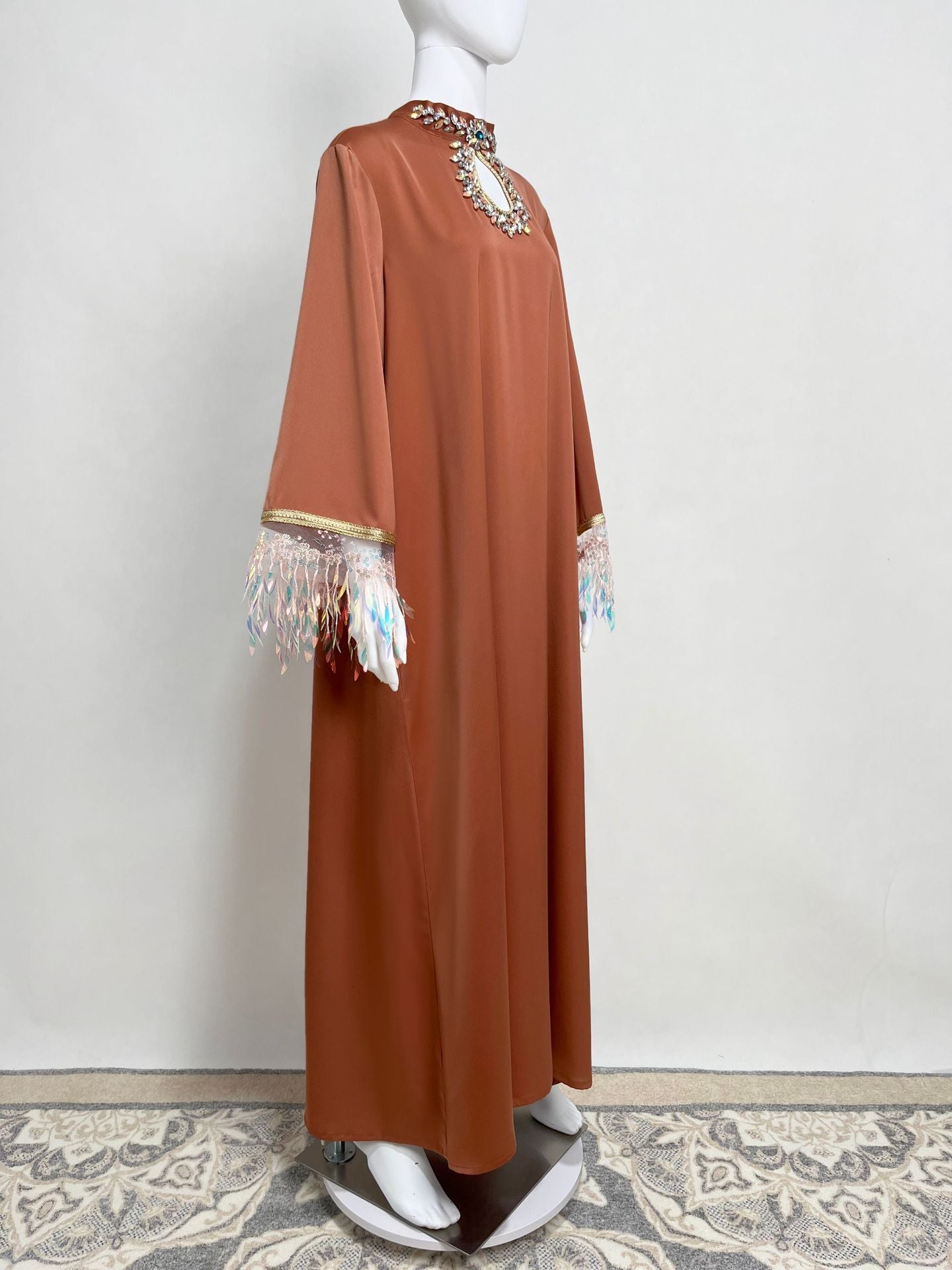 Women's Gradient Tassel Maxi Dress