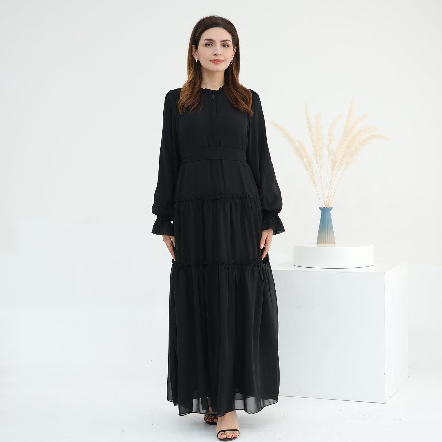 Women's Solid Color Maxi Abaya Dress