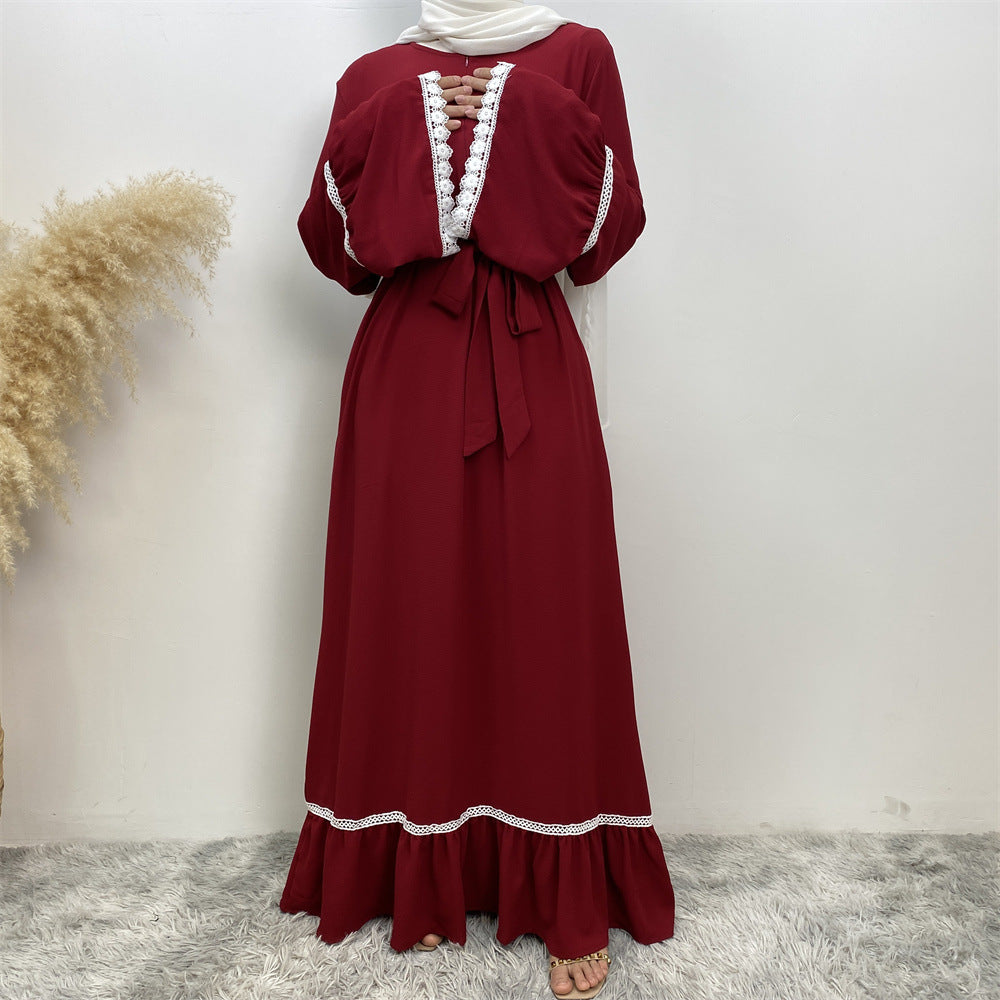 Patchwork White Lace Oversized Dress