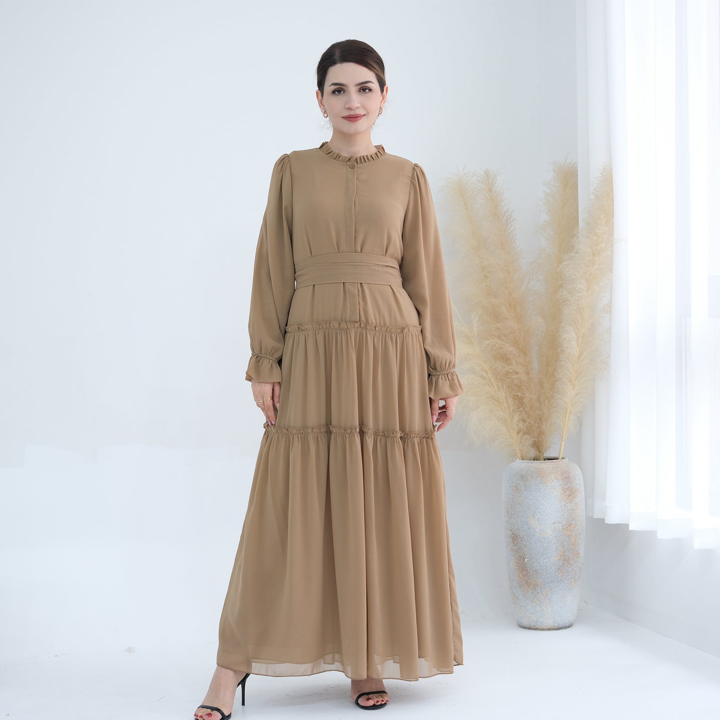 Women's Solid Color Maxi Abaya Dress