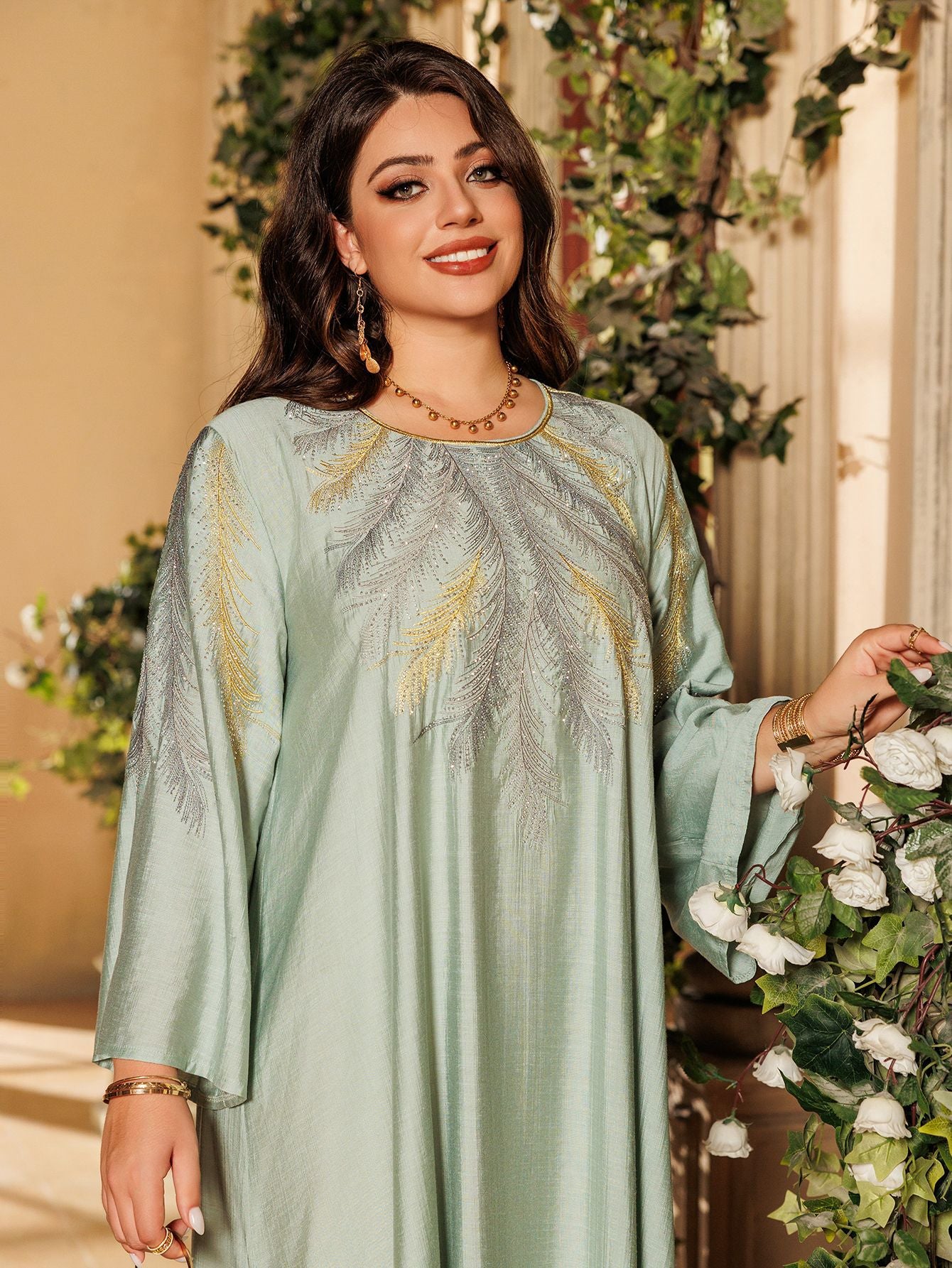 Women's Embroidered Hot Diamond Dress