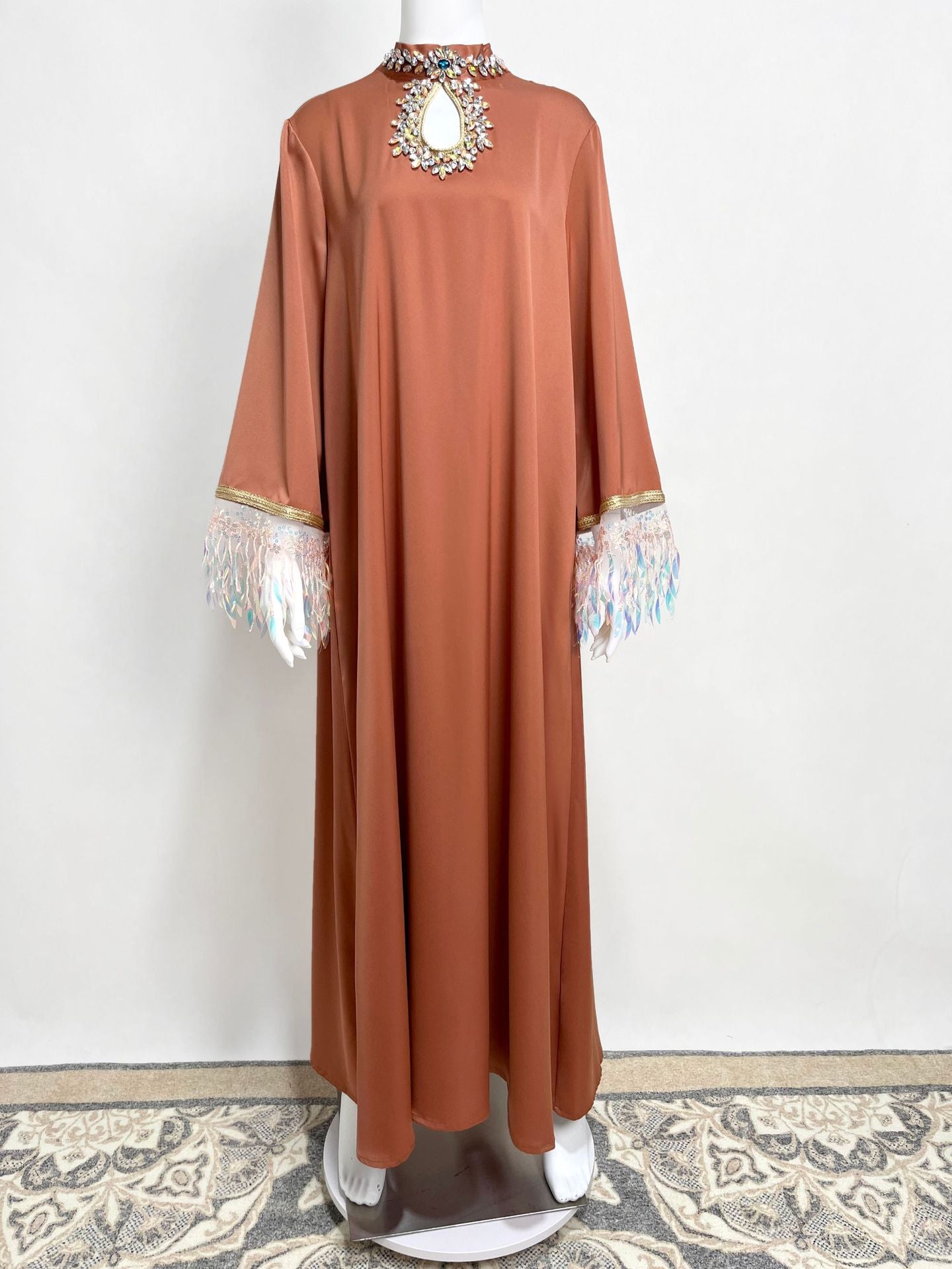 Women's Gradient Tassel Maxi Dress