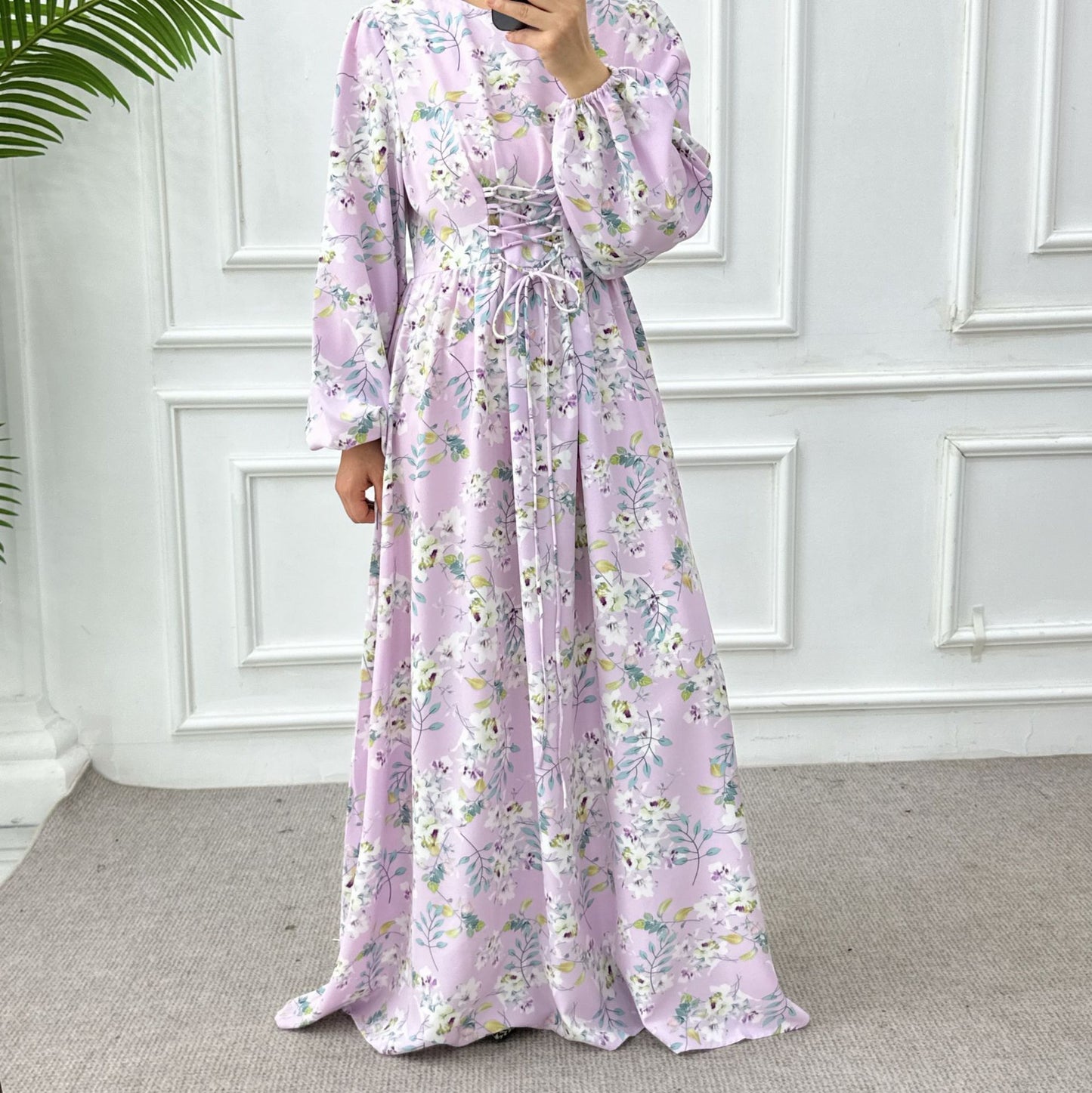 Women's Printed Tunic Waist-length Ankle Dress