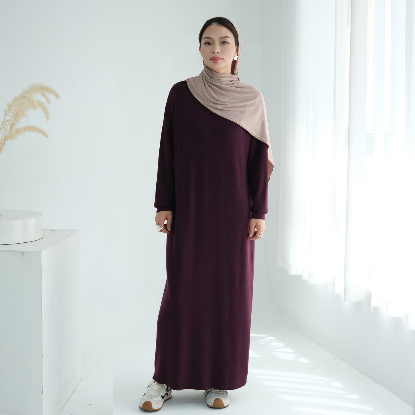 Cozy Knit Maxi Dress Long Sleeve Winter Wear