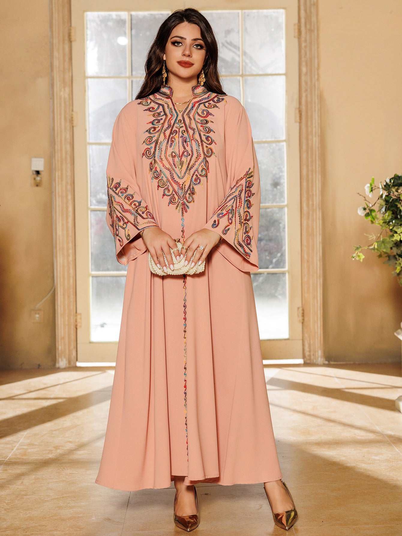 Women's Embroidered Party Pullover Dress