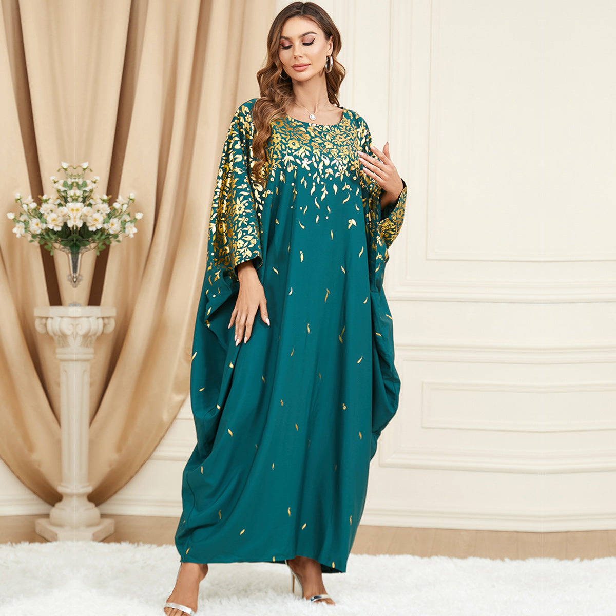 Women's Plus-size Bat Sleeve Loose Dress