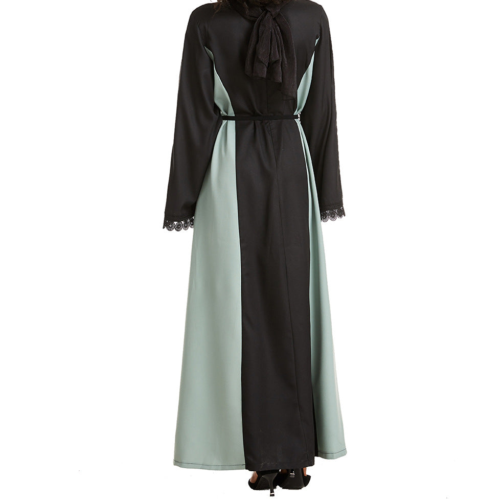 Women's Long-sleeved Round Neck Lace Dress