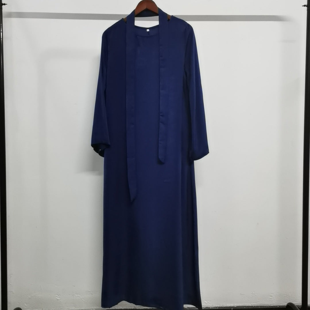 Women's Round Neck Bell Sleeve Abaya Dress