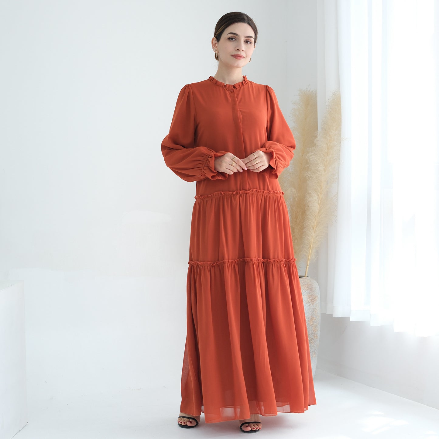 Women's Solid Color Maxi Abaya Dress