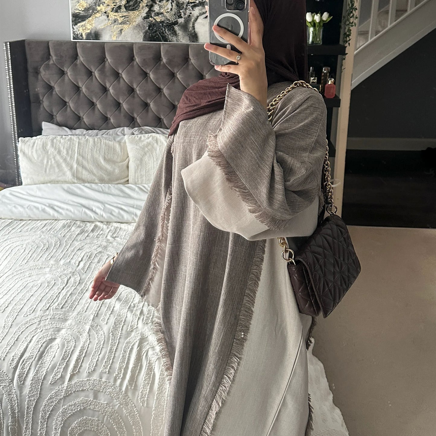 Fashion Patchwork Dubai Turkish Elegant Robe