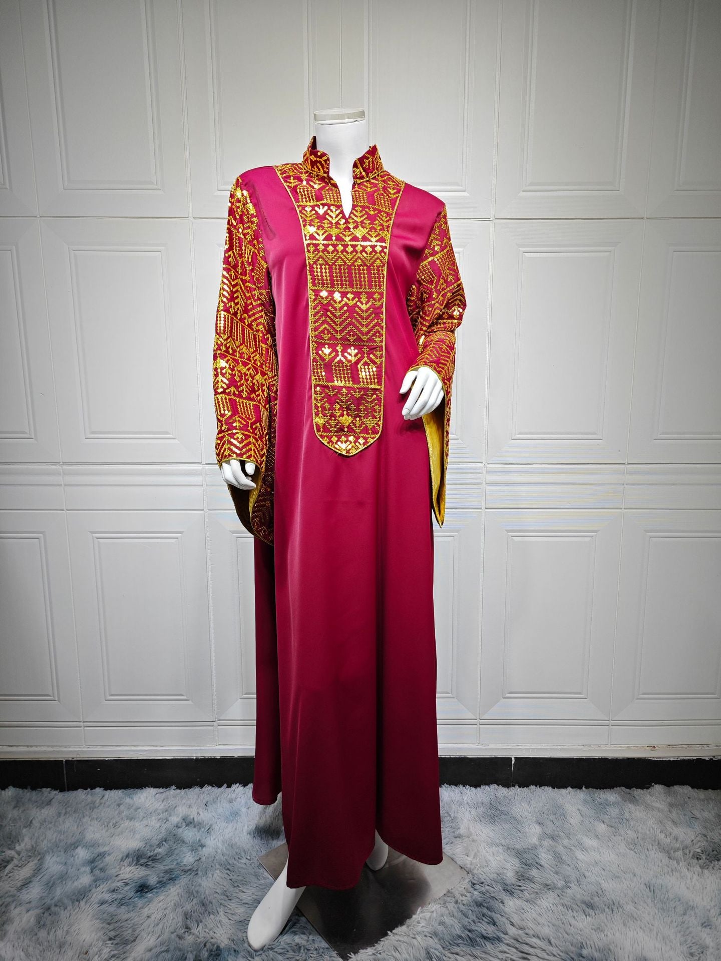 Women's Sequin Embroidered Large-sleeved Dress