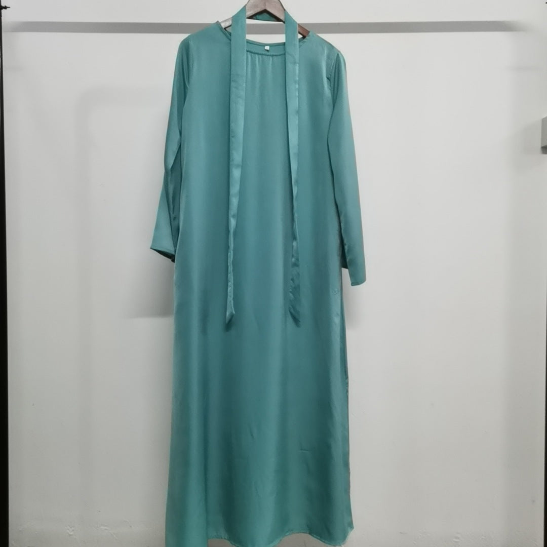 Women's Round Neck Bell Sleeve Abaya Dress