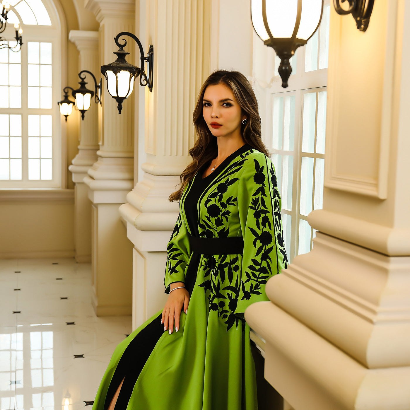 Women's Embroidered V-neck Party Dress