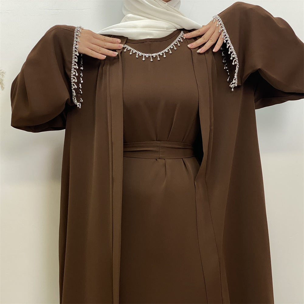 Women's Sleeveless Inner Dress + Robe Two Piece Sets