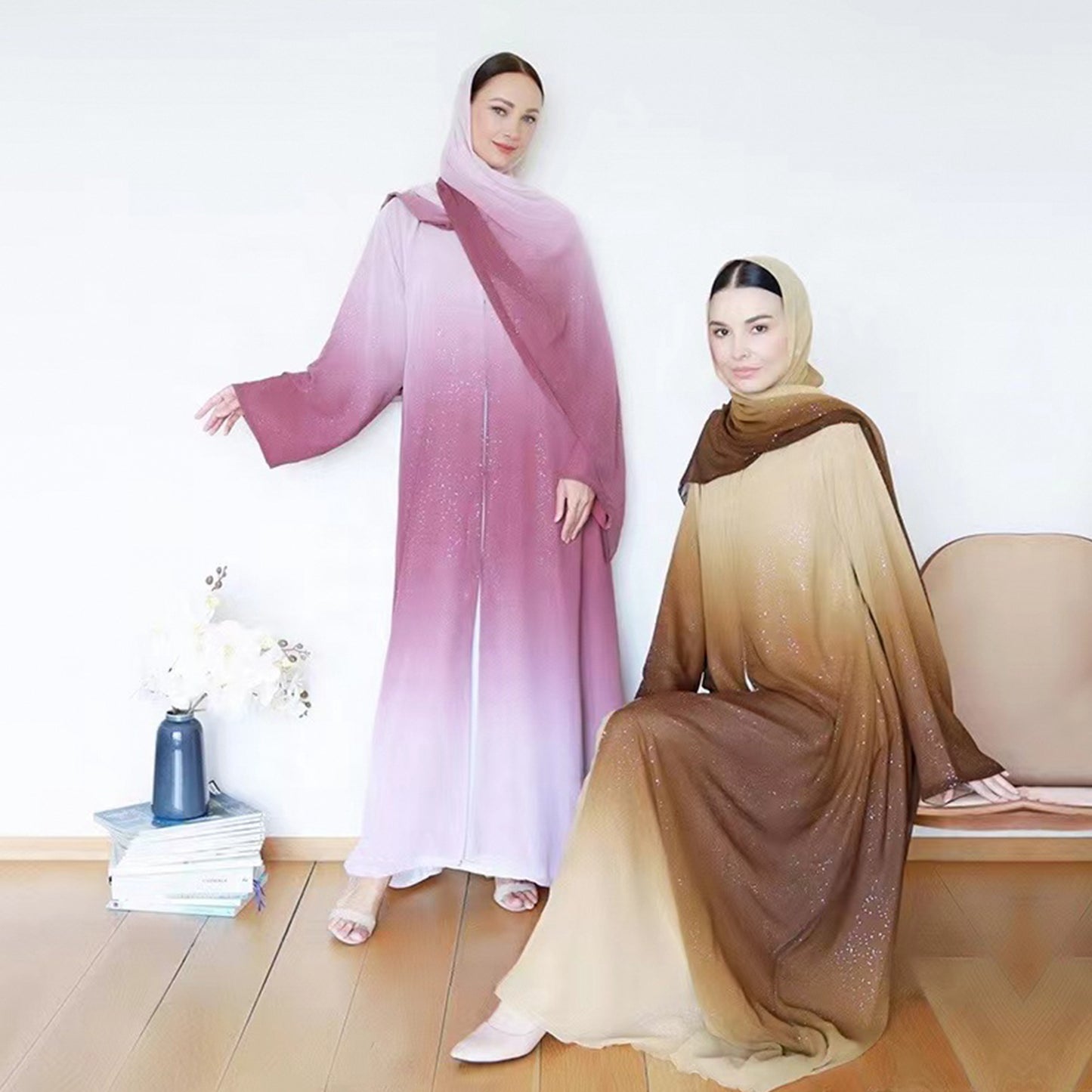 Gradient Color Daily Party Robe Dress