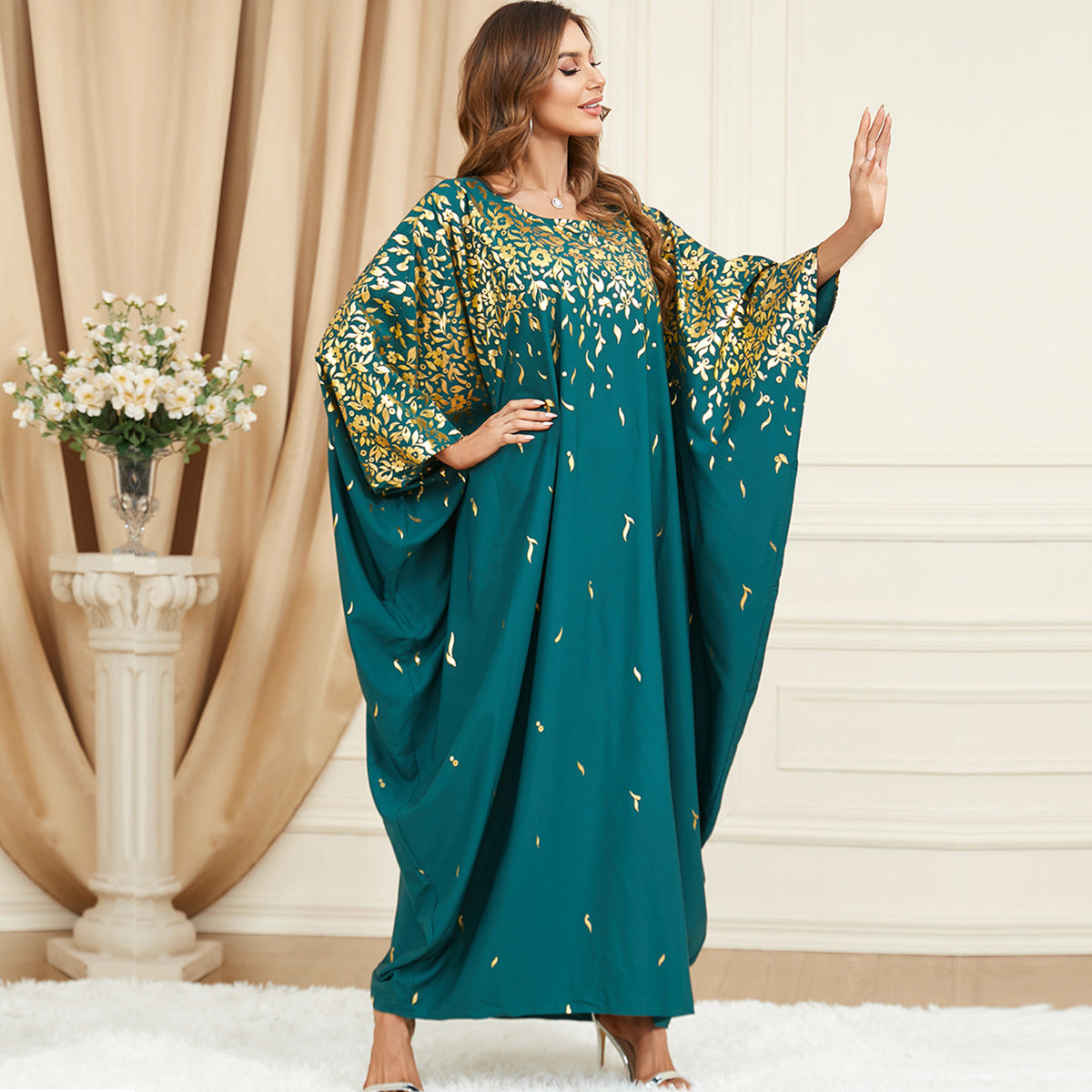 Women's Plus-size Bat Sleeve Loose Dress