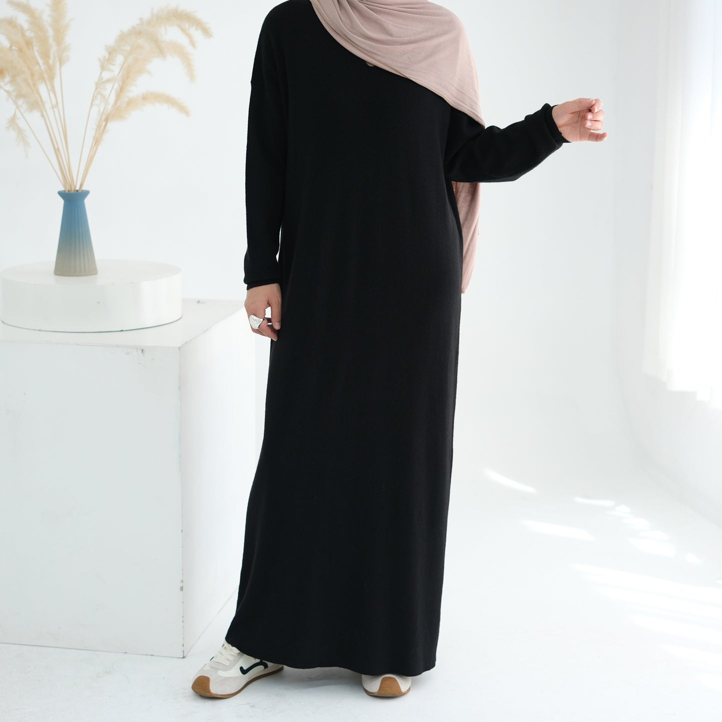 Cozy Knit Maxi Dress Long Sleeve Winter Wear