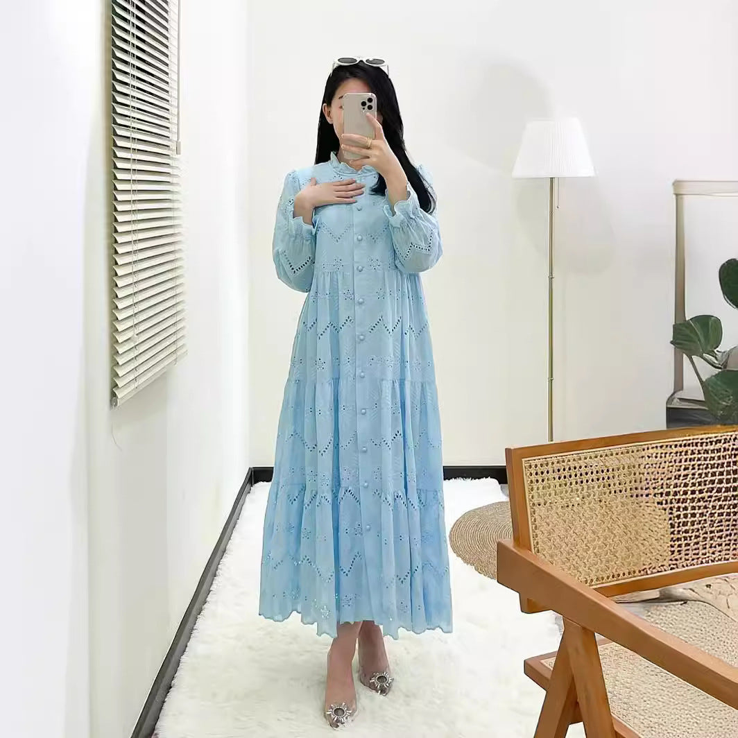 Women's Plain Embroidered Lace Dress