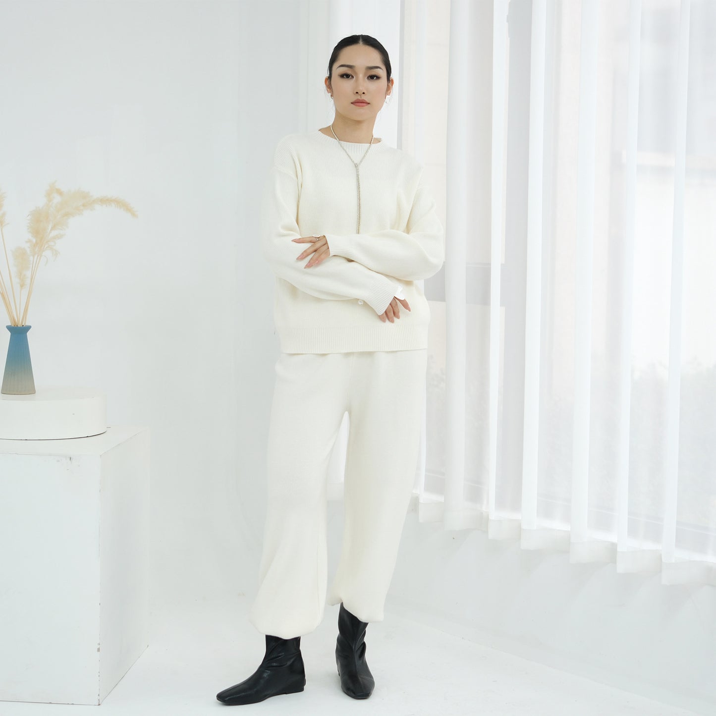 Cozy Knit Lounge Set Two Piece Sweater and Pants