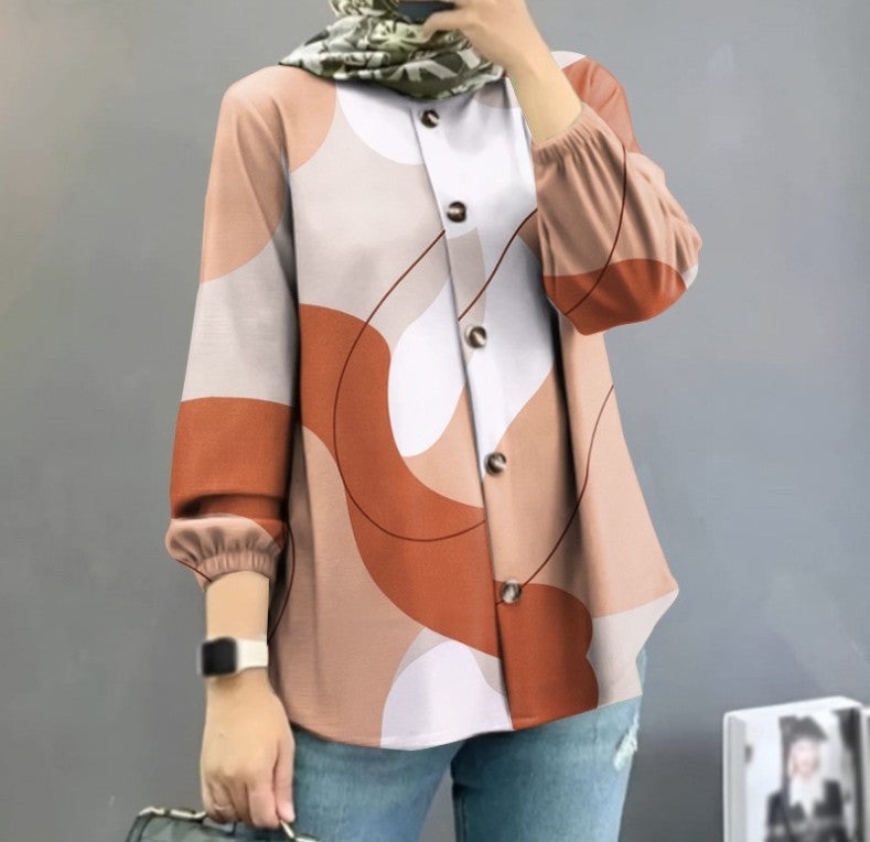 Women's Floral Puff Sleeve Shirt