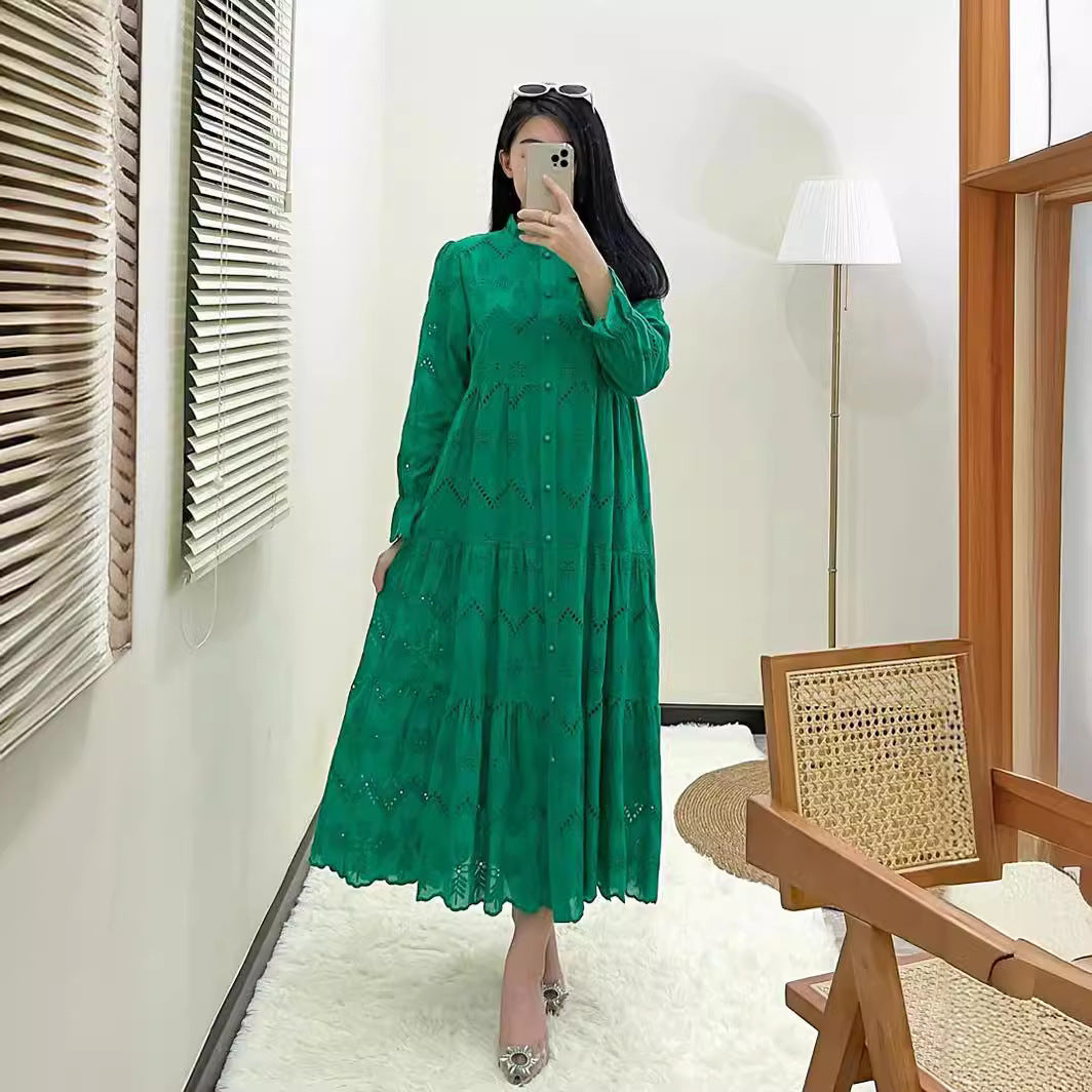 Women's Plain Embroidered Lace Dress