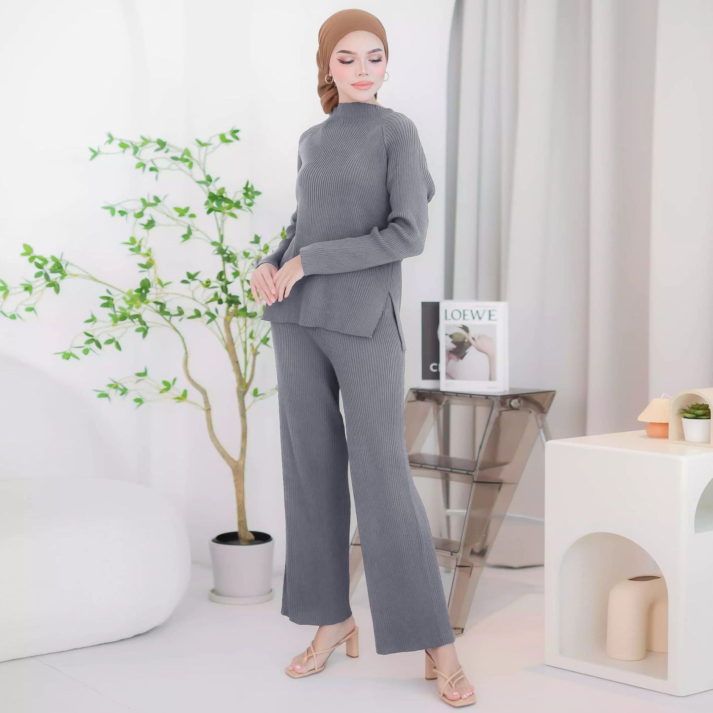 Women's Casual Knit Suit Two-piece Sets