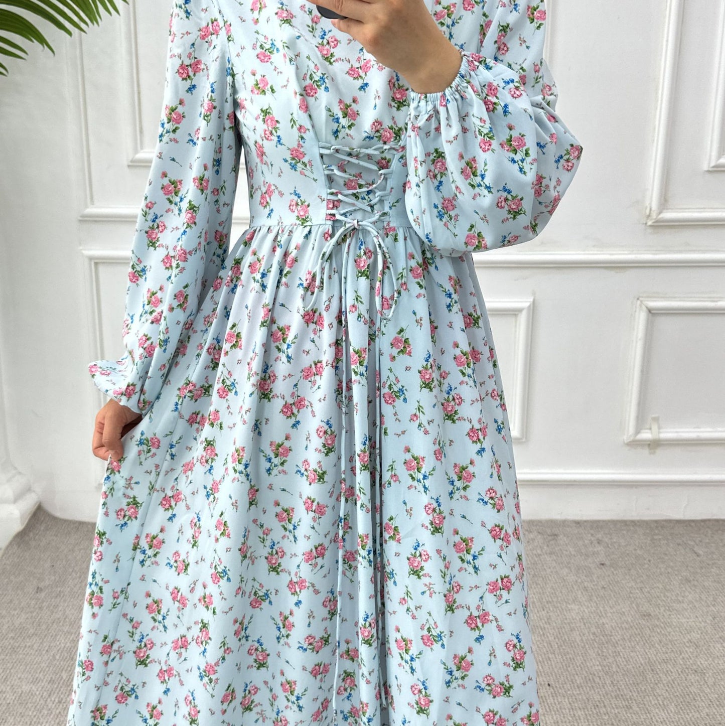 Women's Printed Tunic Waist-length Ankle Dress