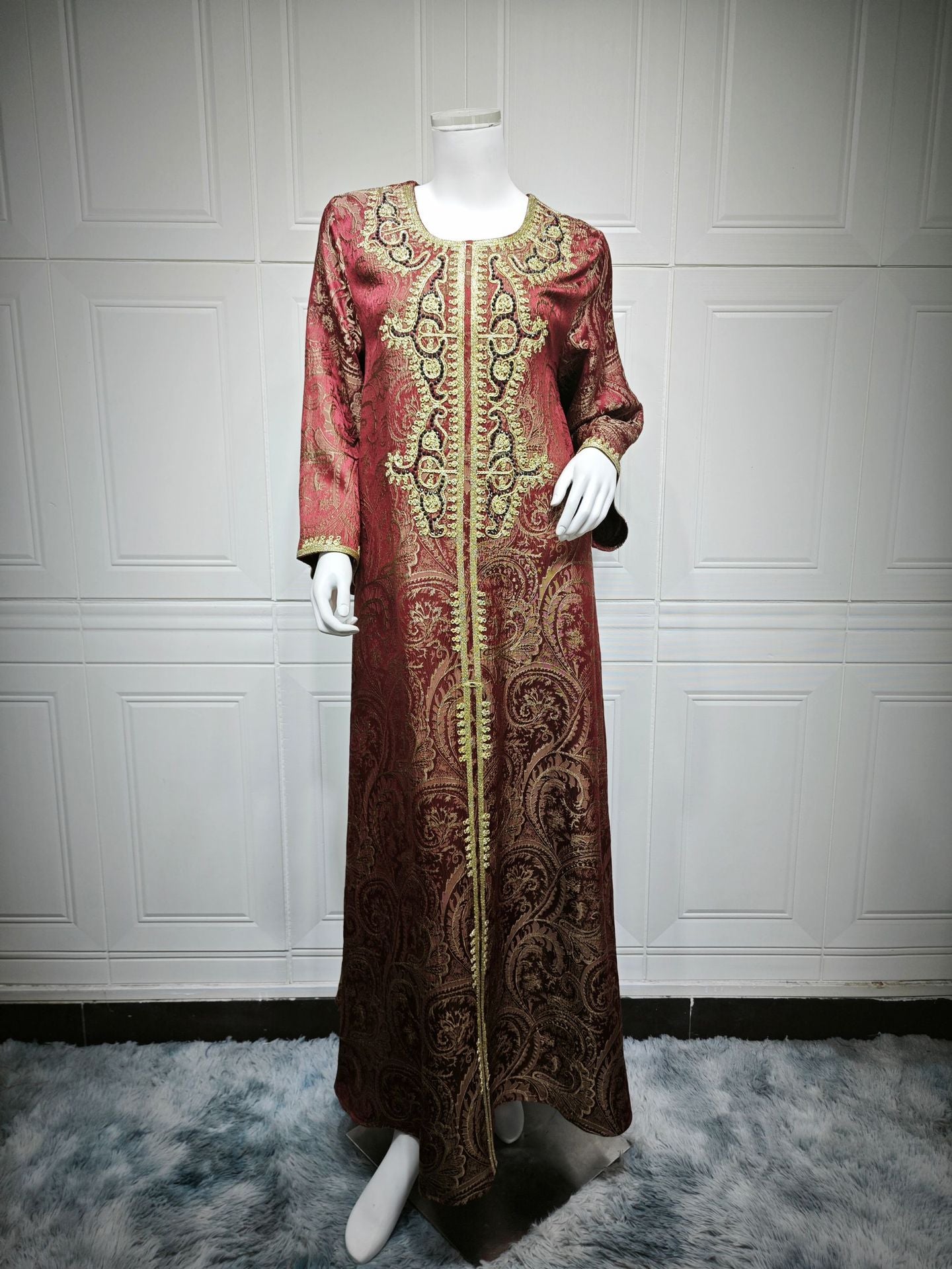 Women's Jacquard Embroidered Evening Dress
