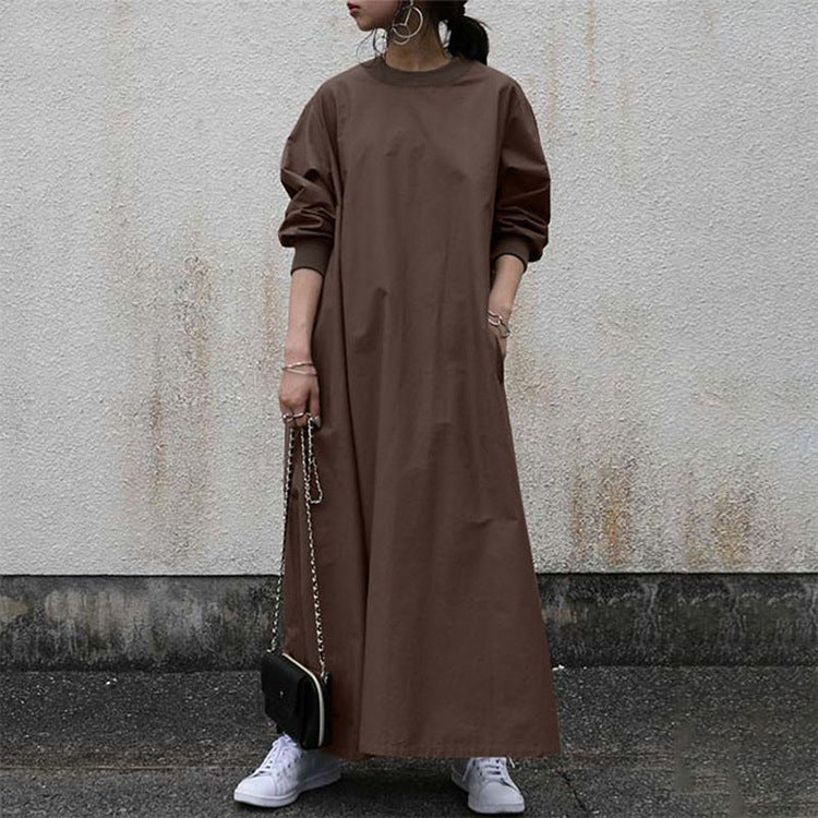 Women's Classic Crewneck Casual Simple Dress