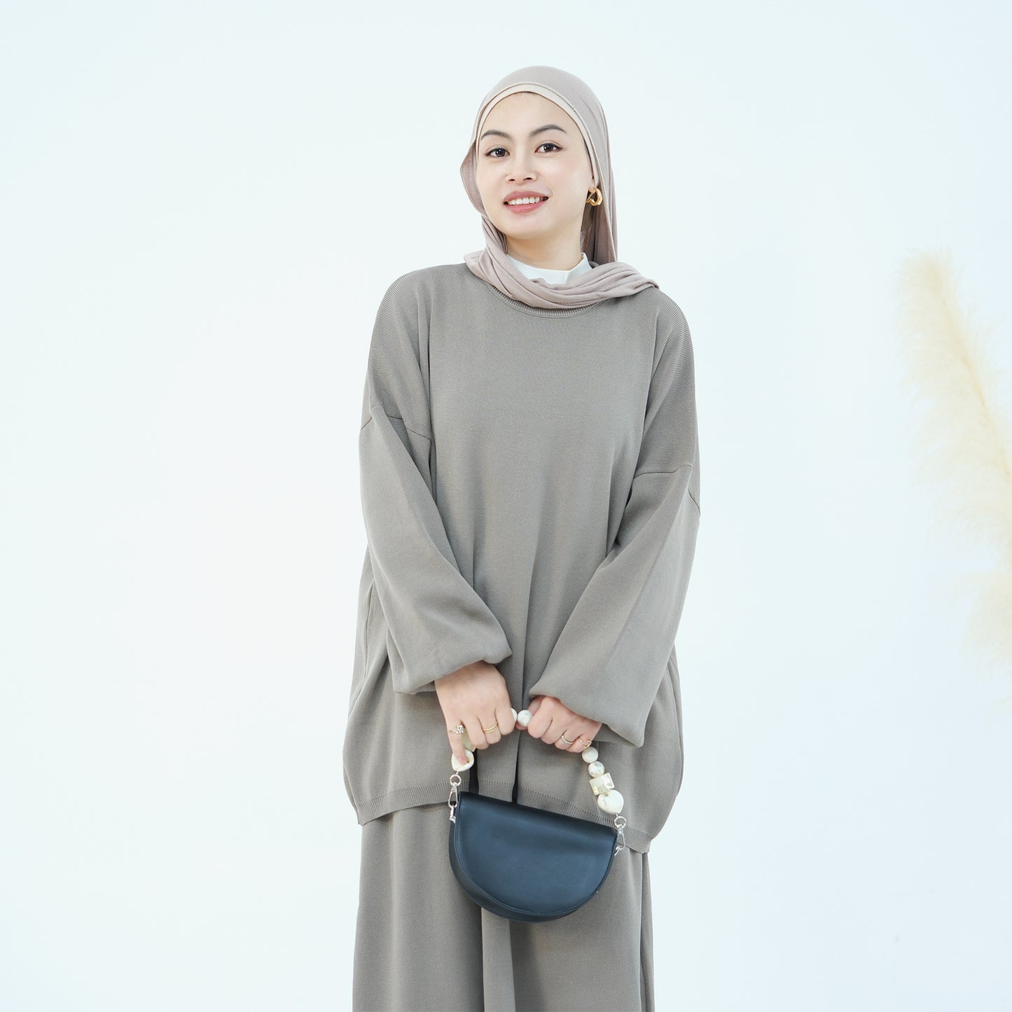 Women's Solid Color Thickened Knit Two-piece Set
