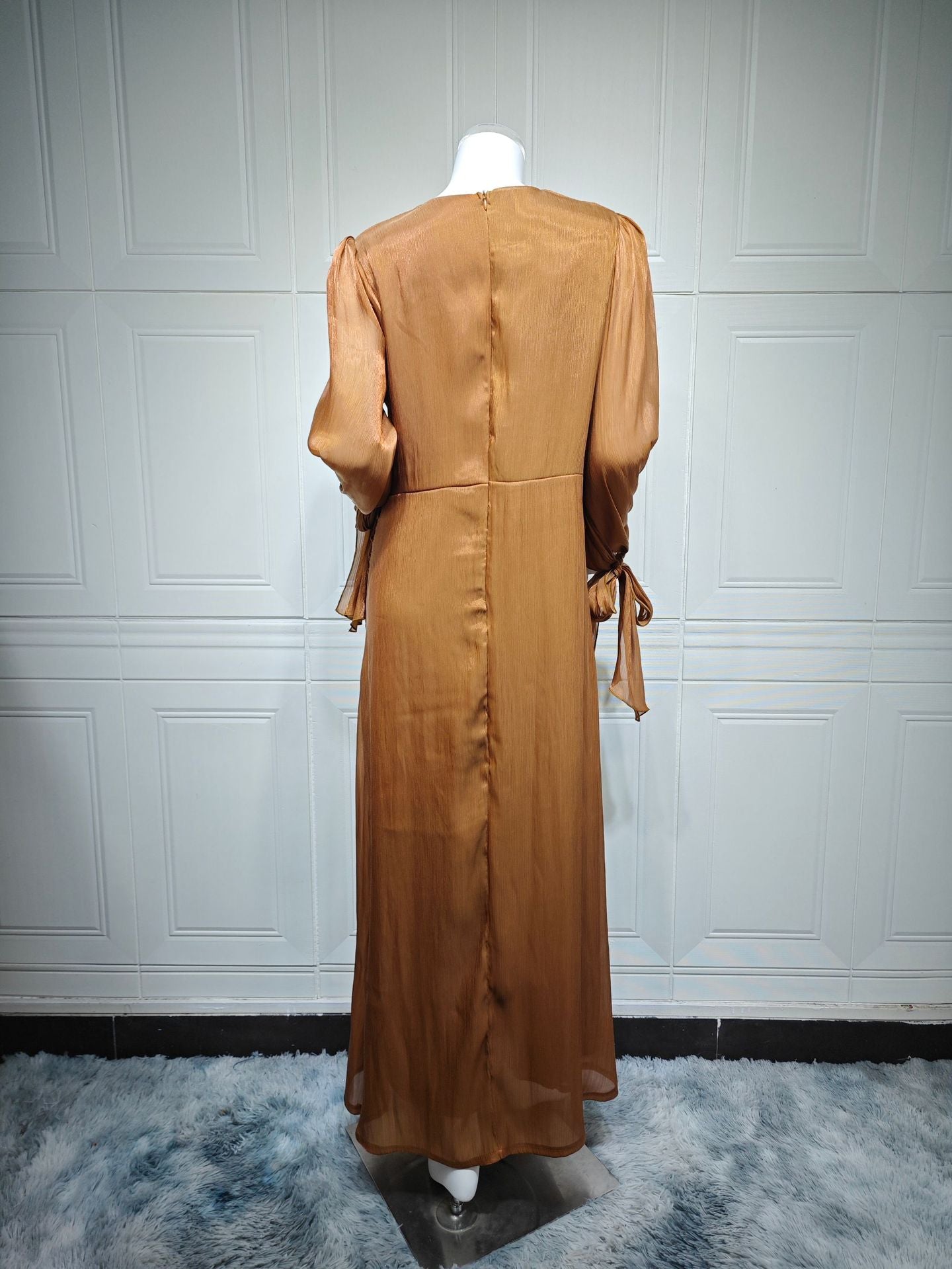 Women's Shiny Cinched Waist Dress