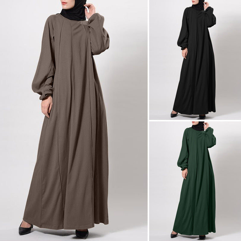 Muslim Plain Loose Abaya Dress