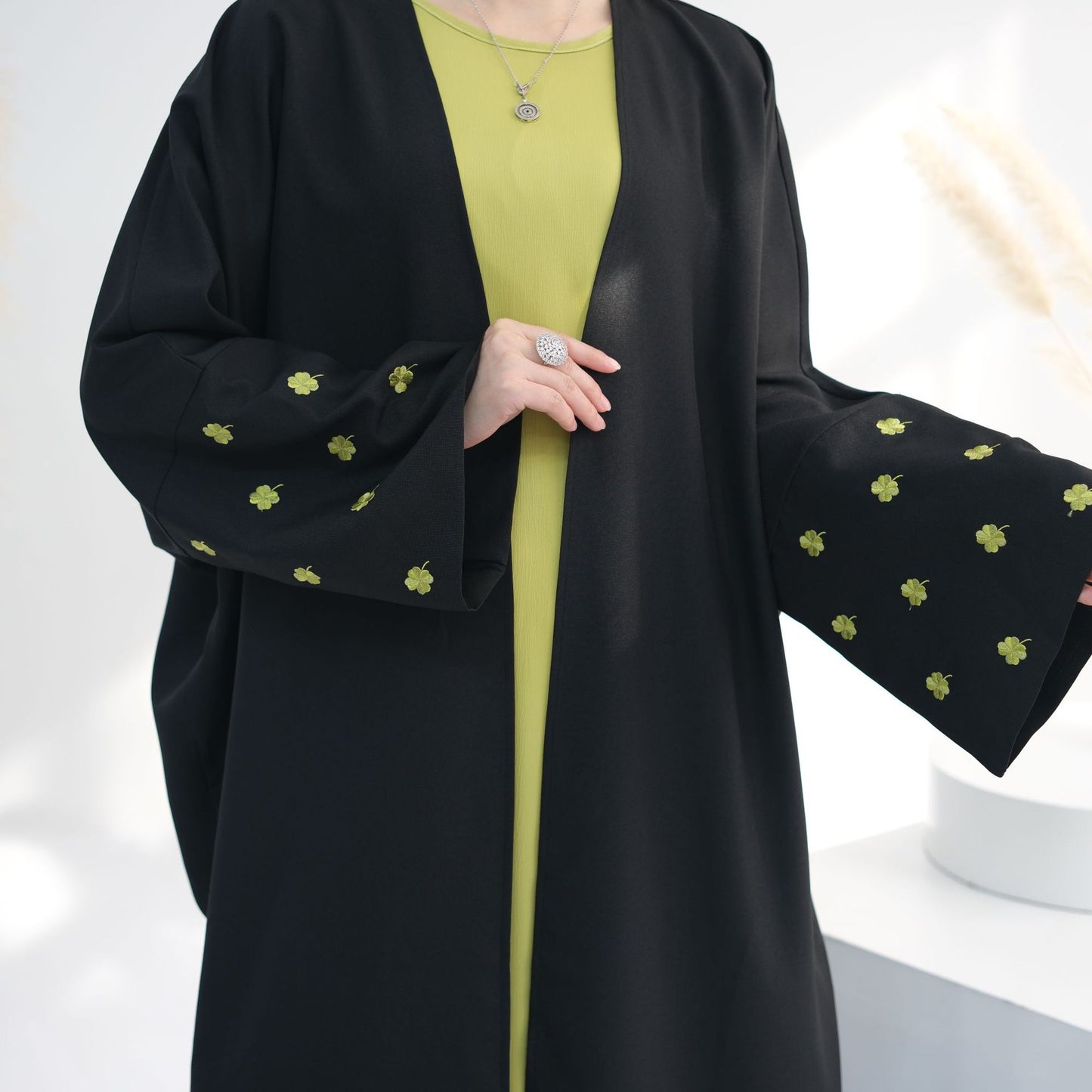 Women's Four-Leaf Clover Embroidered Elegant Dress