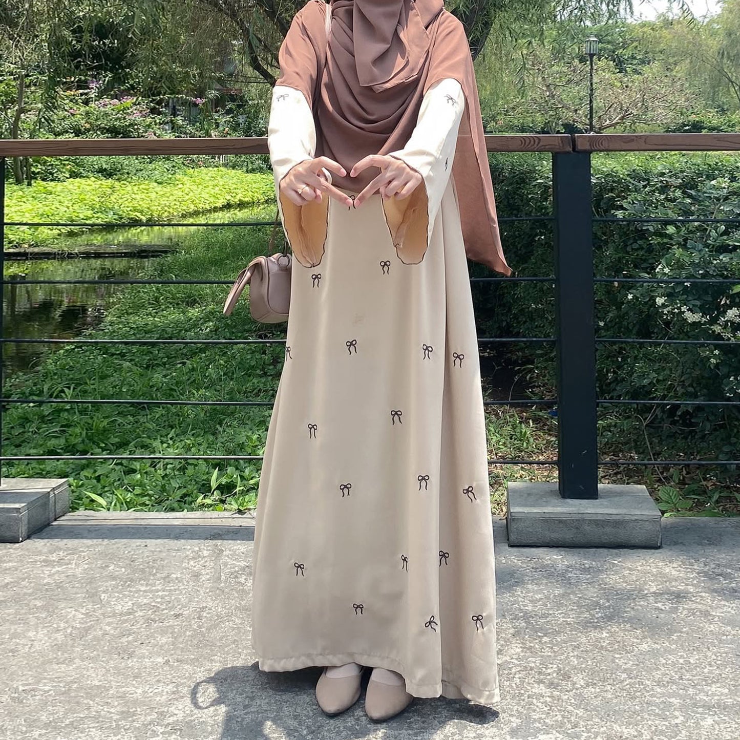 Women's Bow Embroidered Dress