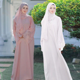 Women's Openwork Lace Abaya Dress