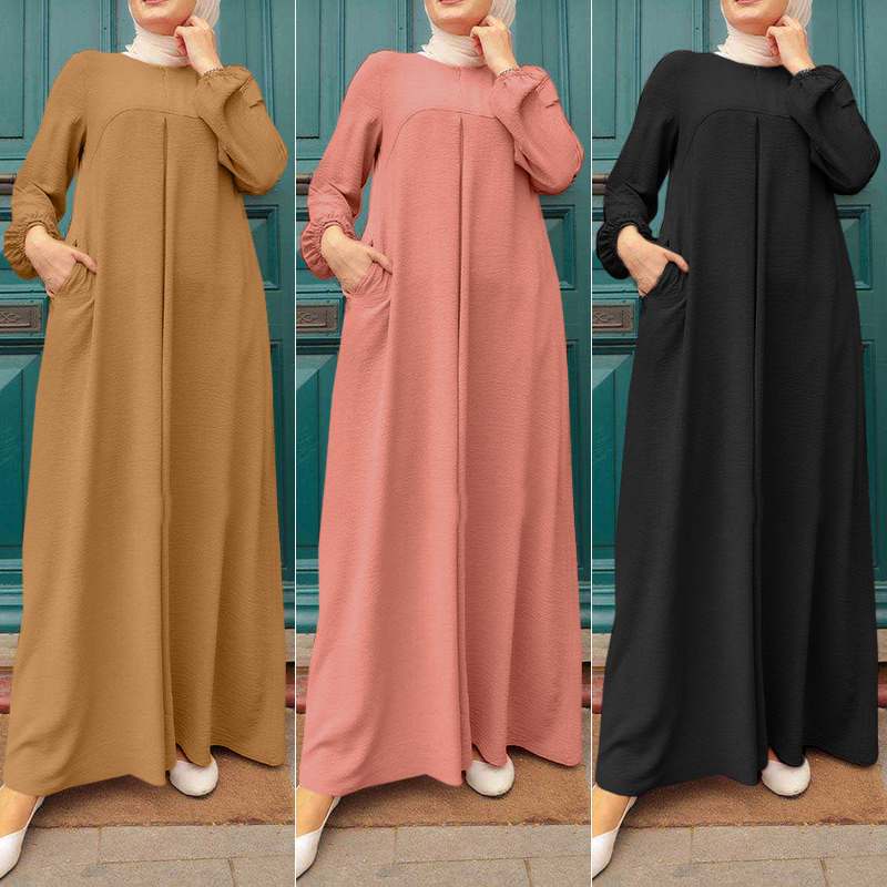 Women's Solid Color Fashion Casual Robe Dress