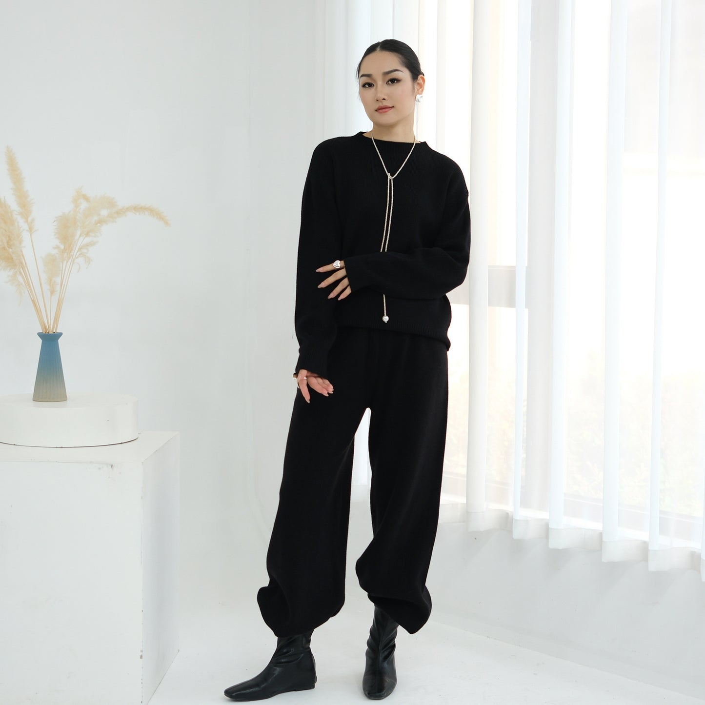 Cozy Knit Lounge Set Two Piece Sweater and Pants