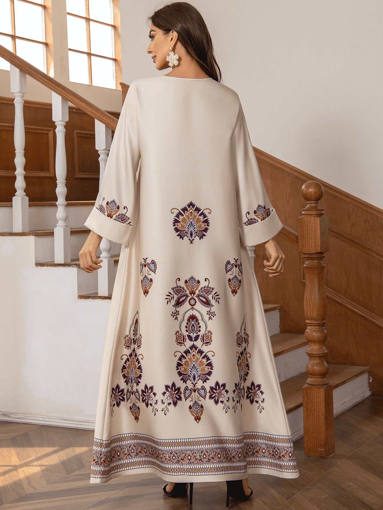 Print Hot Diamond Beaded Dress