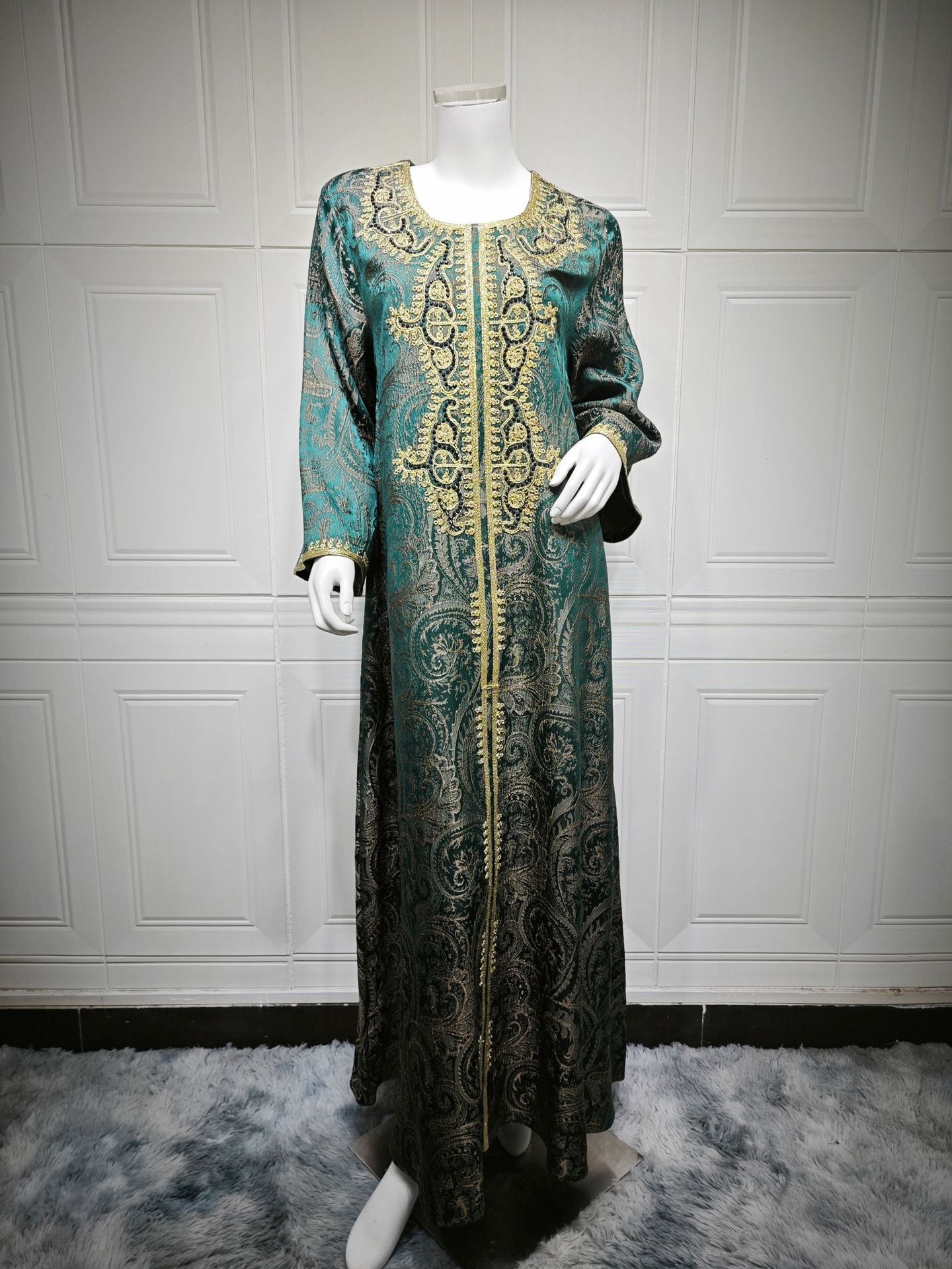 Women's Jacquard Embroidered Evening Dress