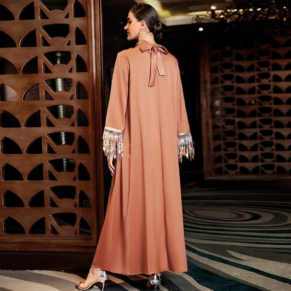 Women's Gradient Tassel Maxi Dress