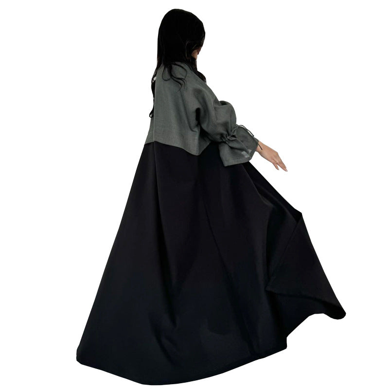 Splicing Cuff Rope Robe Dress