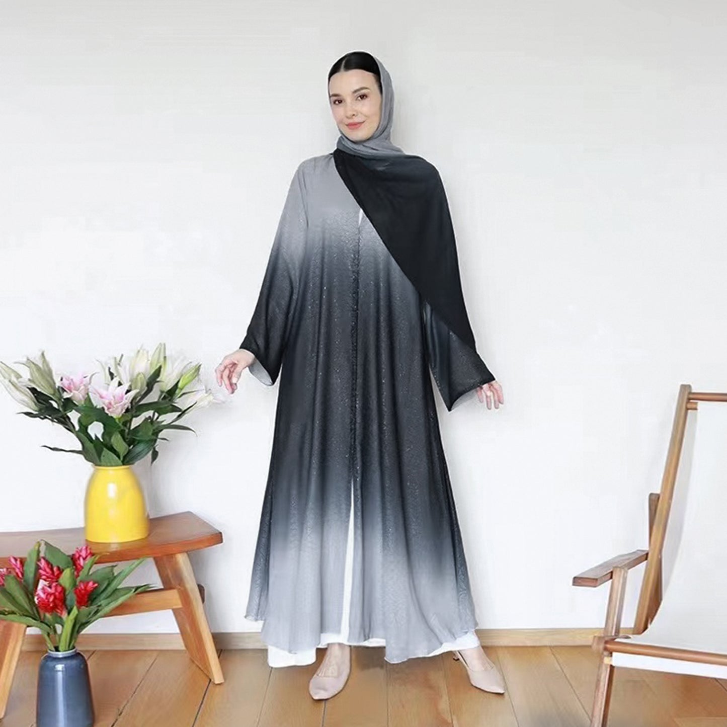 Gradient Color Daily Party Robe Dress
