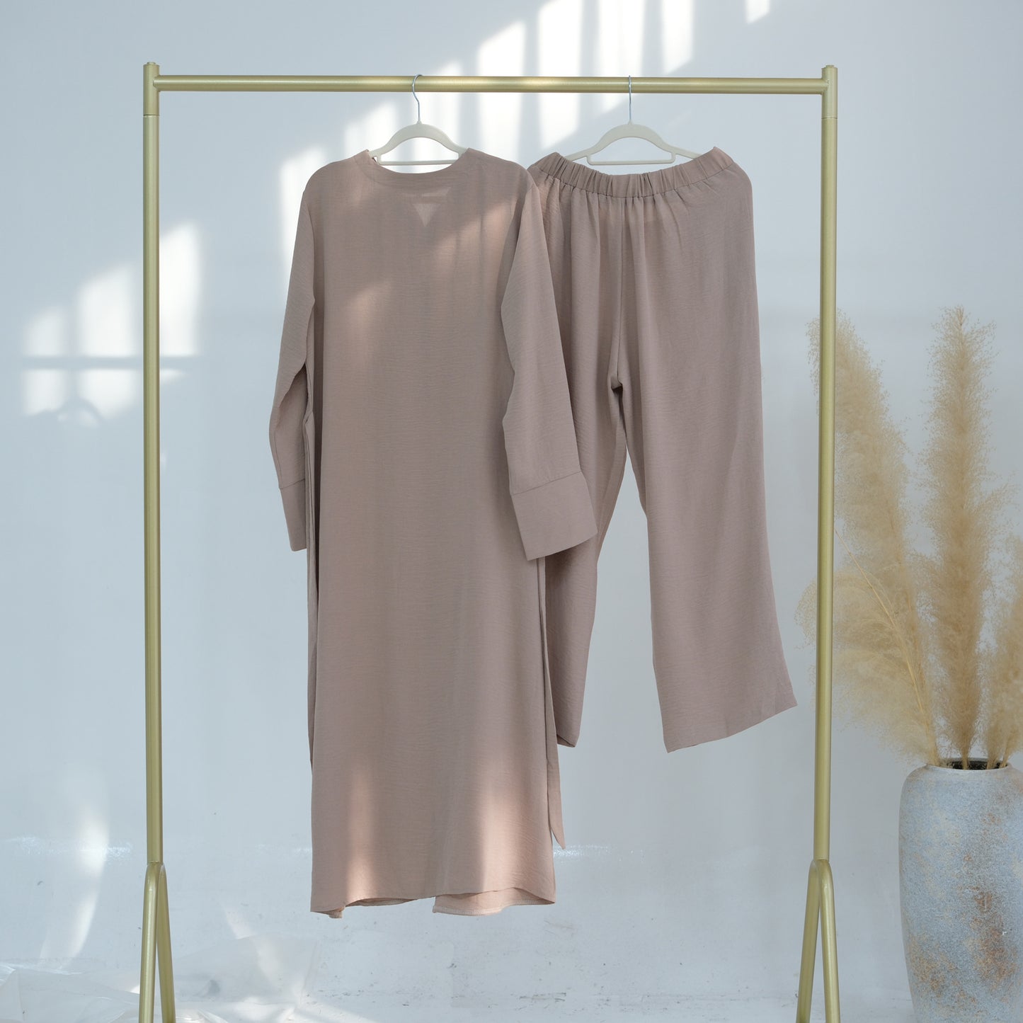 Women's Two-piece Set with Solid Color Buckles