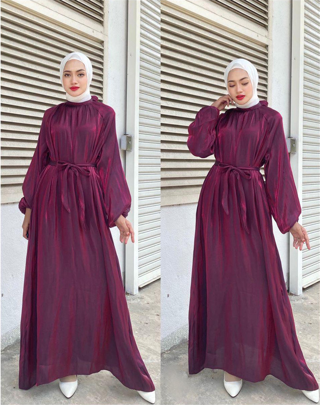 Women's Balloon Sleeve Long Sleeve Dress