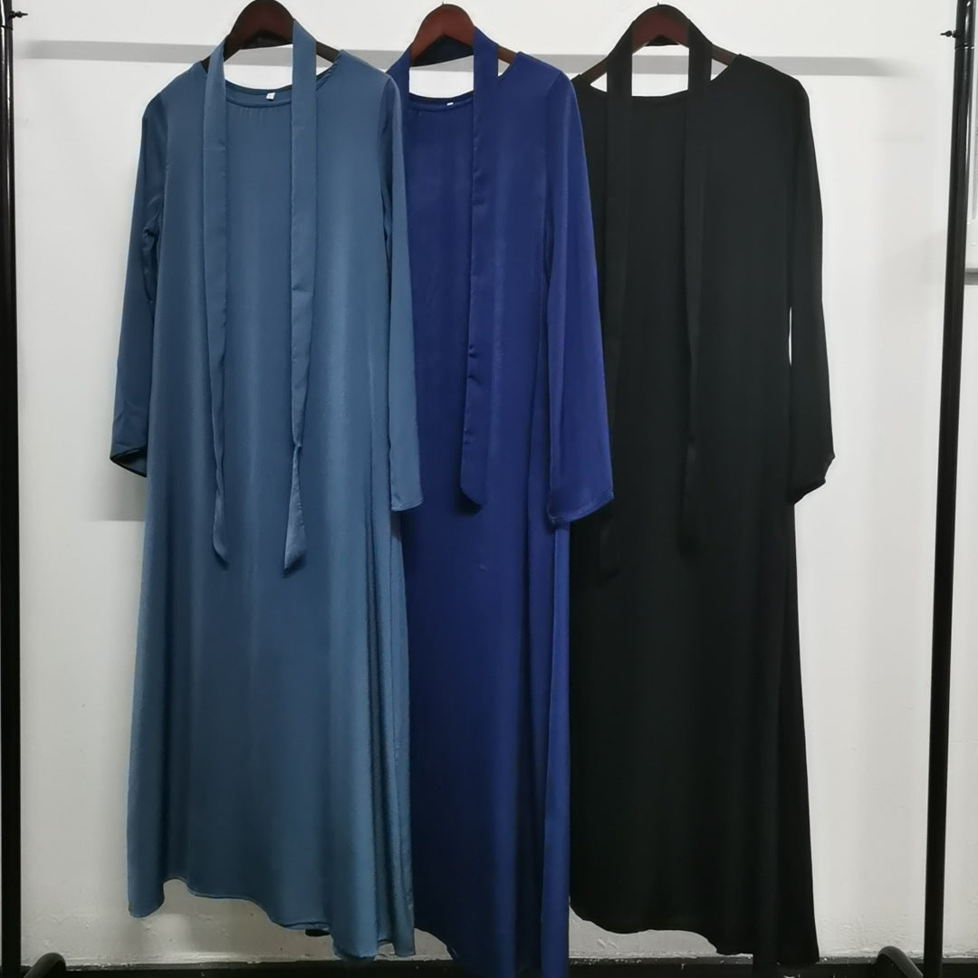 Women's Round Neck Bell Sleeve Abaya Dress