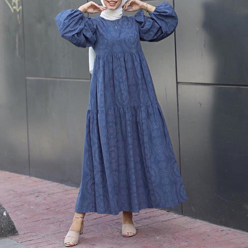 Women's Long-sleeved Round-neck Oversized Dress