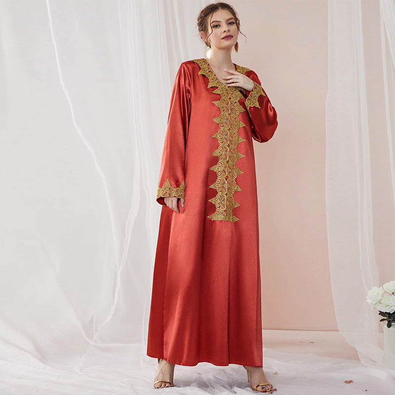 Women's Abaya Lace Solid Color Fashion Dress