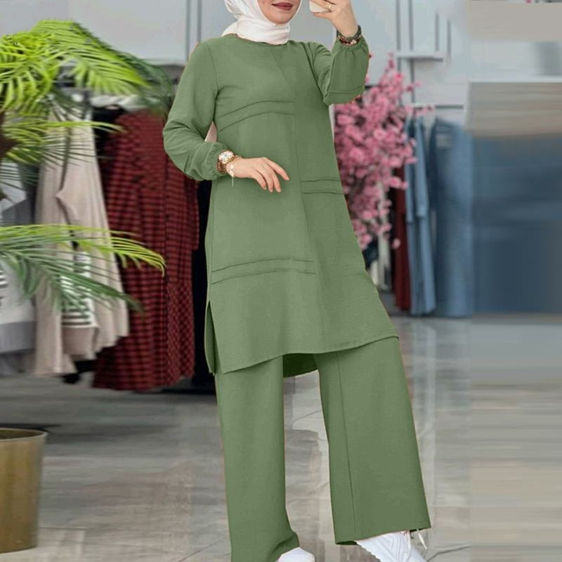 Modest Daily Islamic Midi Two-Piece Dress Set