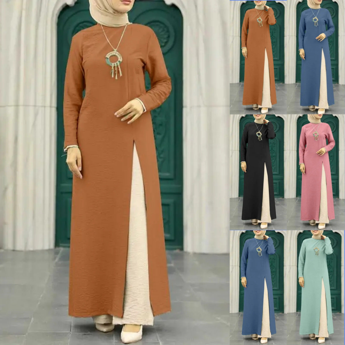 Women's Solid Color Elegant Slit Dress